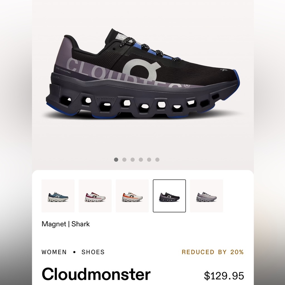 On Cloudmonster Women’s size 8